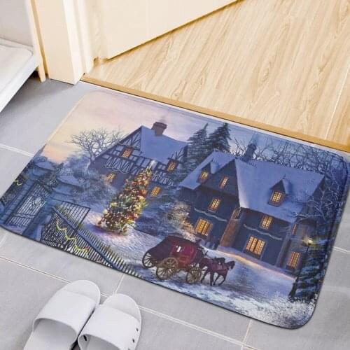 Christmas Carpet Bathroom Entrance Doormat Custom Indoor Floor Rugs Absorbent Mat Anti-slip Kitchen Rug for Home Decorative