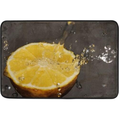 Juicy Orange Printed PVC Mesh Thicken Blended Floor Bath Mats Set Non Slip Bathroom Toliet Rugs 40*60cm Water Absorption Carpet