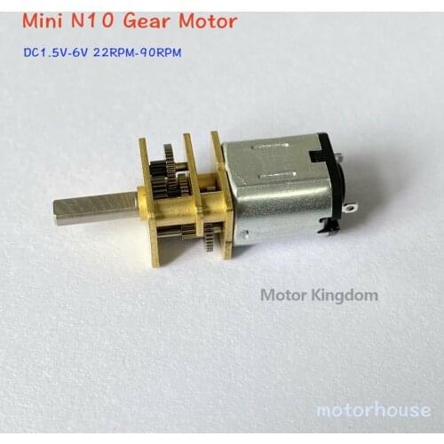 12mm Mini N10 Gear DC Motor 3V-6V 5V 75RPM Slow Speed High Torque Engine DIY Toy