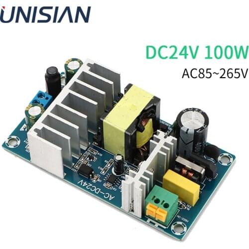 UNISIAN 100W DC24V Power Supply Module AC80-265V to DC 24V 4A 6A Power Switching Adapter