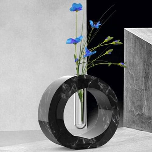 Irregular Round Flower Stand Concrete Silicone Mold Hydroponic Plant Acrylic Tube Container Diy Home Cement Decoration Clay Mold