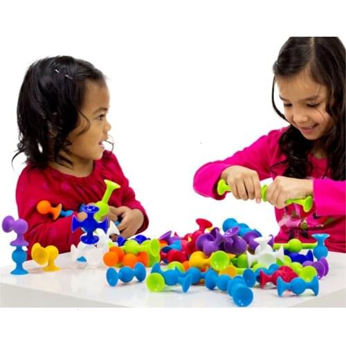 New Soft Building Blocks kids DIY Pop squigz sucker Funny Silicone block Model Construction Toys Creative Gifts For Children Boy