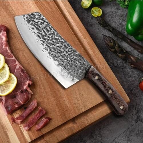 Hand-forged stainless steel chefs knife chopping knife meat cleaver kitchen slicing knife household cooking knife