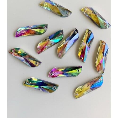 Clear&Transparent Acrylic Rhinestones sewing on Crystal Glitter Stones DIY clothing jewelry Decorations 6*20mm 25pcs -HW011