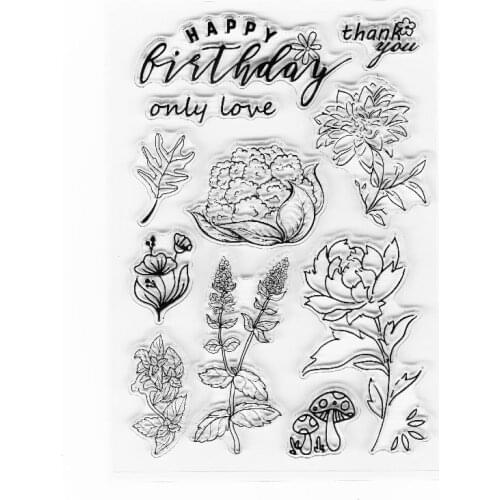 Flower clear stamps for scrapbooking background stamps birthday card making accessories