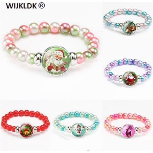 Santa Claus Snowman Elk Bracelet Merry Christmas Decorations Ornaments Navidad Christmas Kids Gift Wristband Natal New Year Gift