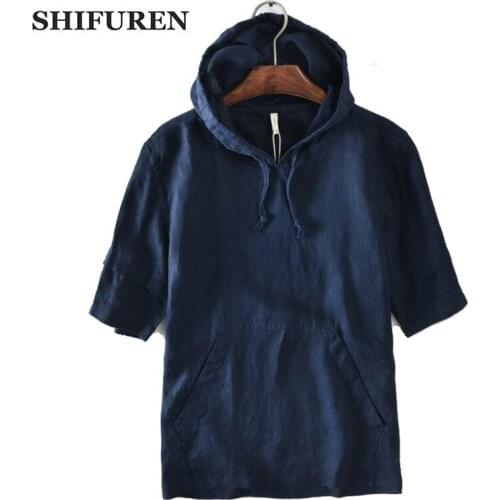 SHIFUREN Men's T-shirts With A Hood