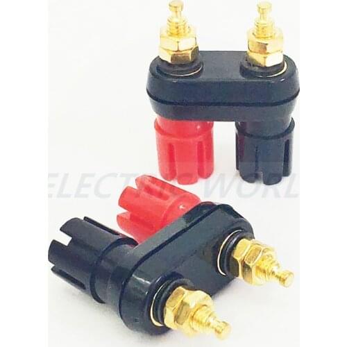 Banana plugs connector Couple Terminals Red Black Connector Amplifier Terminal Binding Post Banana Speaker Plug Jack terminal