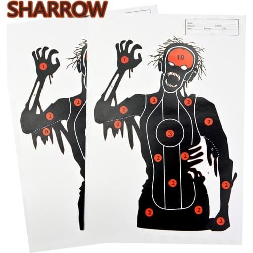 12/24Pcs 45*32cm Archery Target Paper Gun Pistol Game Practice Bow Practice Arrow Darts Outdoor Shooting Training Accessories