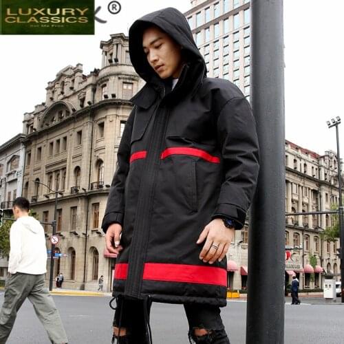 Thick Men Winter Jacket Warm Fashion White Duck Down Coat Man Clothes 2021 Korean Streetwear Down Parka Coats Hiver 8839