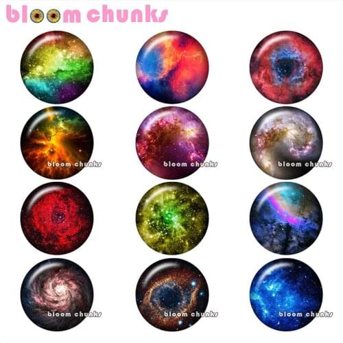Universe Round glass cabochon jewelry flat back Making findings 12mm/18mm/20mm/25mm B3373