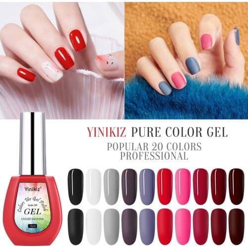 Yinikiz 15Ml High Quality Nail Gel Polish Uv Led Nail Varnish Colorful Gel Varnish Semi Permanent Gel Paint Nail Art Diy Design