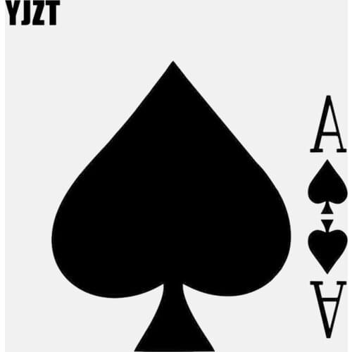 YJZT 11.7*11.5CM Funny Poker Spades Game Decor Vinyl Car Sticker Accessories Silhouette C12-1245