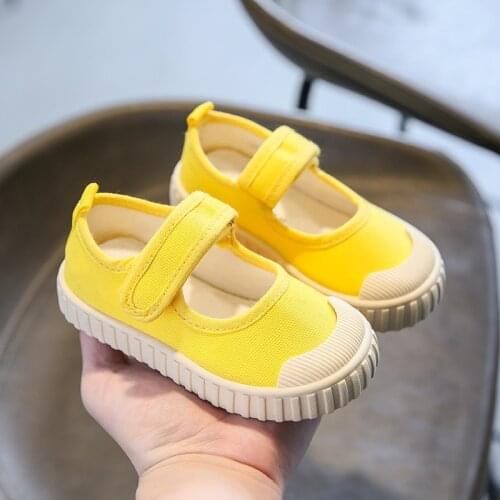 Infant Yellow Canvas Shoes 1-6 Years Children Casual Shoes Sneakers Toddler Boys Girls Sneakers Breathable Sports Shoes 21-32