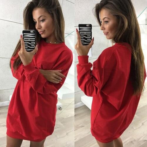 Casual Lady Long Sweatshirts Autumn O Neck Long Sleeve Loose Casual Women Sweatshirts
