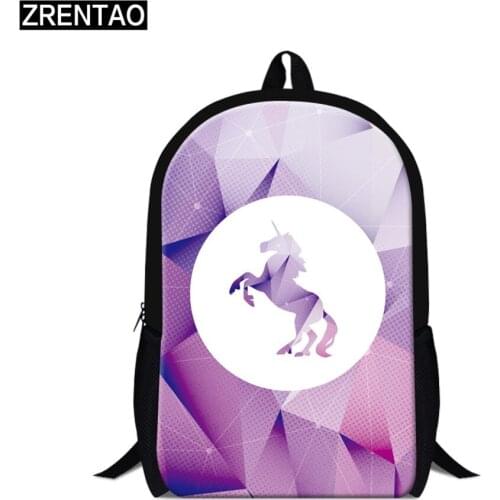 ZRENTAO new fashion girls mochilas 3D unicorn animal school bags for children pupil cartoon daily bookbags women travelling bags