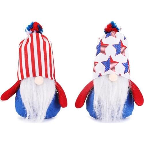 Independence Day Gnome Stars Stripes Hat Patriotic Tomte 4Th of July Gift Dwarf Elf Kitchen Tiered Tray Decor