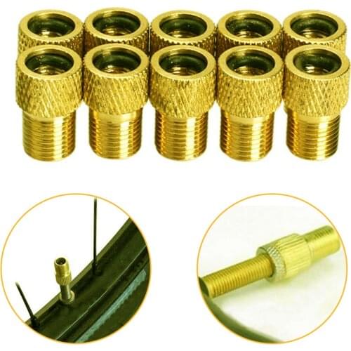 10pcs Valve Adapter Pump Convert Presta to Schrader Copper Valve Adaptor Wheels Gas Nozzle Tube Tool Bike Bicycle Accessories
