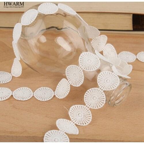 10yard white lace fabric ribbon baby shower edding decoration festival gift trim hollow milk silk water-soluble embroidery lace