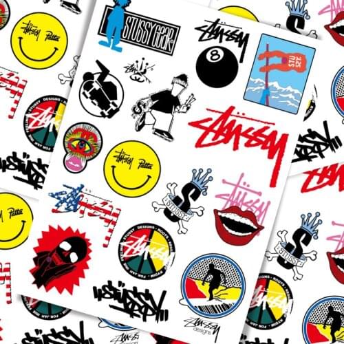 15Pcs Personality Spoof Cartoon Tide brand Trolley Case Travel Suitcase Luggage Sticker Laptop Refrigerator Sticker