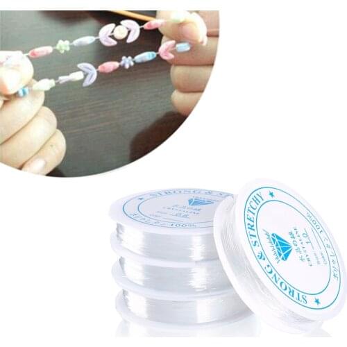2 Rolls String DIY Beading Making Bracelet&Necklace Jewelry 0.4-1.0MM Stretch Transparent Stretchy Elastic Rope line Beads Cord