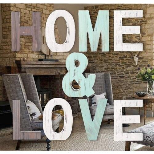 20 CM Home Decor Letter HOME&LOVE Wooden Letter Accessories Handicrafts Home Decoration Ornaments Vintage Country Style Decor