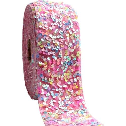 3 inch 75mm listones velvet sequin ribbon