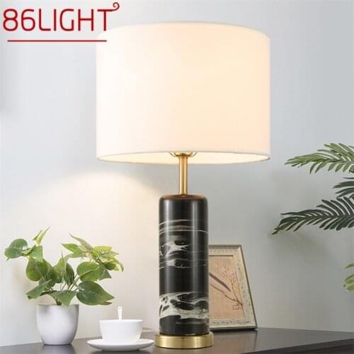 86LIGHT Modern Table Lamps Decorative Luxury Design Marble Black Desk Light Home LED E27 For Foyer Living Room Bedroom Office