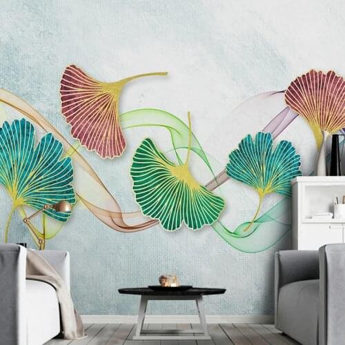 Watercolor Leaves Wall Art Decor Photo Home Interior Decoration Wallpaper Custom Any Size 3D Mural Bedroom Painting Papier Peint