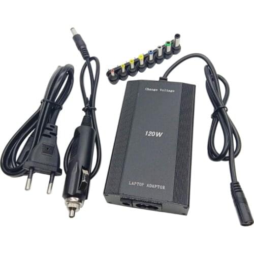 EU Plug 120W AC to DC 12V 15V 16V 18V 19V 20V 22V 24V Car Charger Universal AC Adapter Power Supply For Laptop Notebook