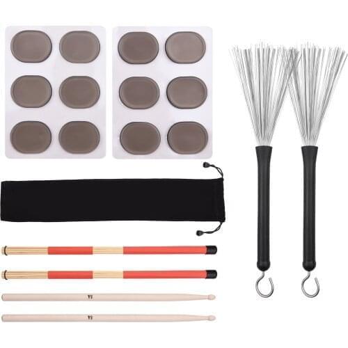 Drum Sticks Set Retractable Drum Stick Brush Drum Wire Brushes Bamboo Drum Brushes Sticks Classic Maple 1 Pair Wood Drumstick