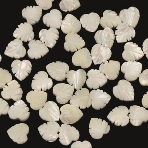 White Leaves Heart Shape Natural Trochus Shell Beads Loose Charm Stone Beads For Jewelry Making DIY Bracelet Necklace