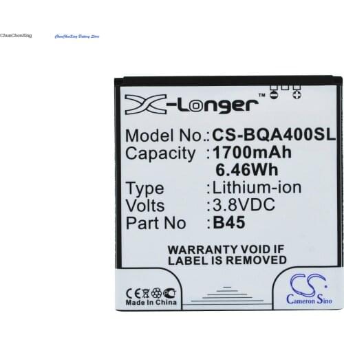 Cameron Sino 1700mAh Battery B45, BT-1500-252 for BQ Aquaris 4, For Malata i10