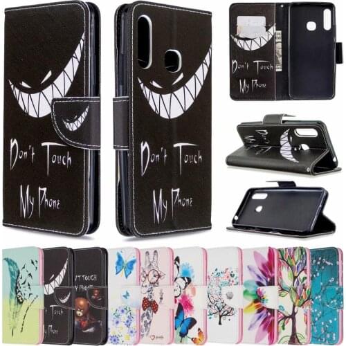 10pcs/lot Printed Patterns Flip Phone Case For Samsung Galaxy A10S A10E A20S A20E A30 A30S A40 A50 A50S A60 A70 A70E Holder