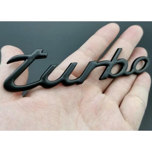 Black 3D Metal Car Body Sticker Personalized Modified Car Sticker Turbocharged Car Side Logo TURBO Logo Zinc Alloy