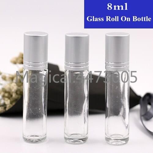 10/20/50pcs High Quality 8ml Glass Roll on Bottles 8 CC Essential Oils Glass Roller Bottle Wholesale Perfume Packaging Container