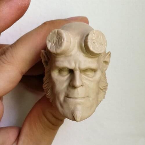 1/6 scale Unpainted Head Sculpt C Style Hellman Hellboy Blank Fit 12" Figure