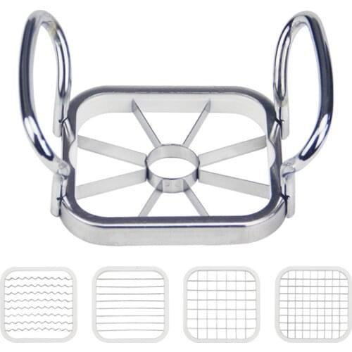 Multifunctional 5 in 1 Stainless Steel Potato Chip Cutter Fruit Vegetable Slicer Apple Corer Knife kitchen Accessories Cutting