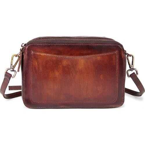 New Genuine Leather Men Messenger Single Shoulder Bag Small Multi-functional Crossbody Bags