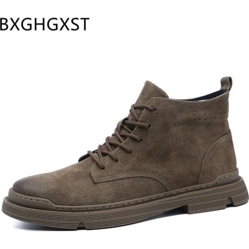 Casual Shoes Men 2020 High Top Luxury Desert Boots Genuine Leather Shoes Men Italian Ankle Boots Men Vulcanize Shoes Zapatos