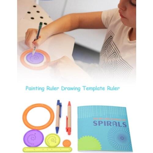 DIY Gear Children Painting Toys Set Painting Ruler Ball-point Pen Innoviative Painting Tool Intellectual Toy set