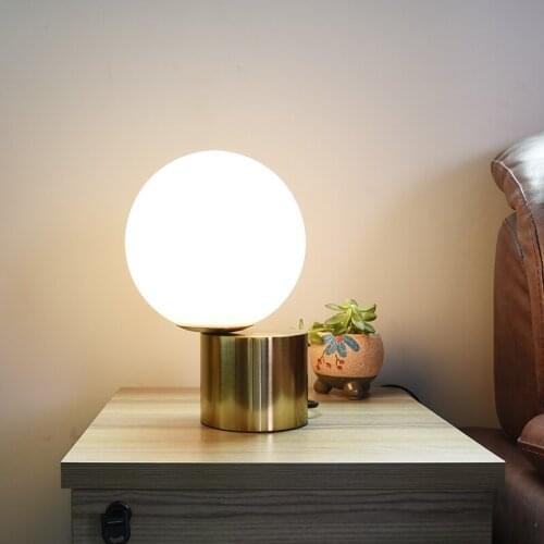 Frosted Glass Table Lamp Bedside Lamp Simple And Cute LED Desk Lamp Office Study Reading Lighting Fixtures