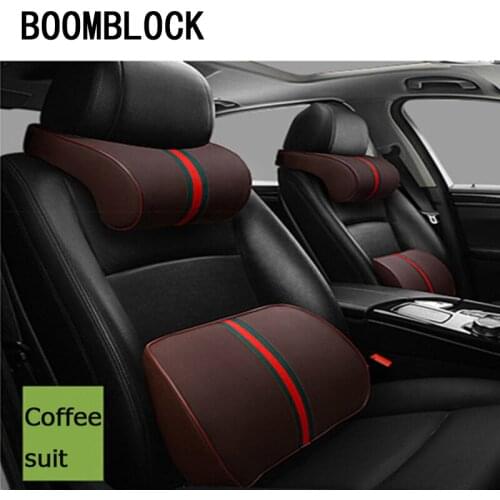BOOMBLOCK Car Neck Head Pillows Seat Support Cushion Covers For Bmw E46 E39 Audi A3 A6 C5 A4 B6 Mercedes W203 W211 Mini Cooper