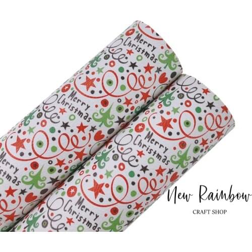 New Rainbow 30x22cm/A4 Christmas 2021 Faux Leatherette Cricut Fabric Sheet Nice For Hair Bows, Babyshoes, Accessories