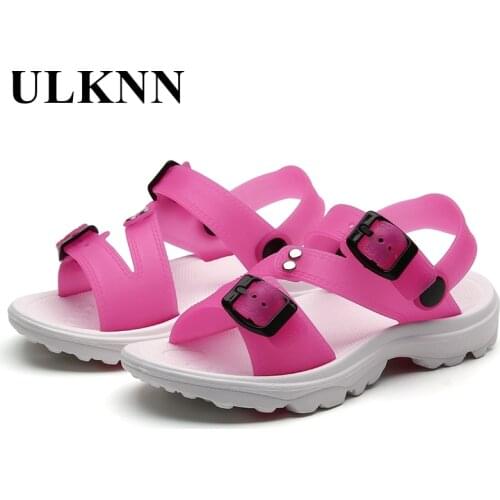 ULKNN Girls Shoes For Children Summer Spring New Kids Beach Shoes Breathable Casual Sandals Footwears Boys Comfortable Solid