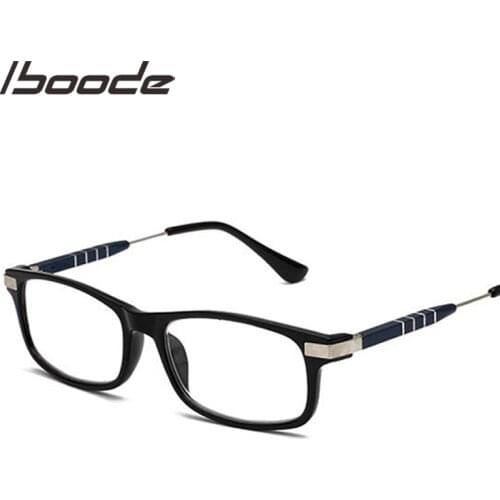 Iboode Unisex Ultralight Business Reading Glasses Presbyopic Glasses for Men Women Fashion Square Presbyopia Eyeglasses Male