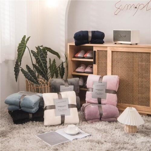 Cilected Solid Color Striped Thickened Blanket ChildrenS Super Soft Warm Blankets Home Air-Conditioned Room Flannel Blanket