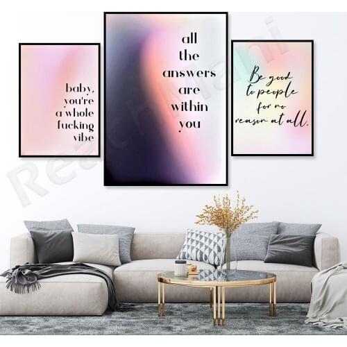 Gradient poster, all answers are in your heart Printable / internal guidance gradient background poster