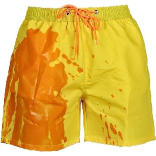 2020 Summer New Men Color Changing Beach Shorts Quick-drying Solid Color Fashion Trunks Casual Shorts Free Shipping Size S-3xl
