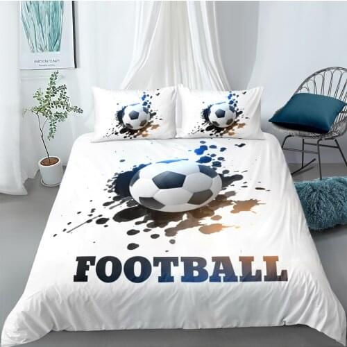 3D Football Design Duvet Cover Set Bedding Sets Quilt Covers and Pillow Cases Full Twin Double Single Size White Bedclothes